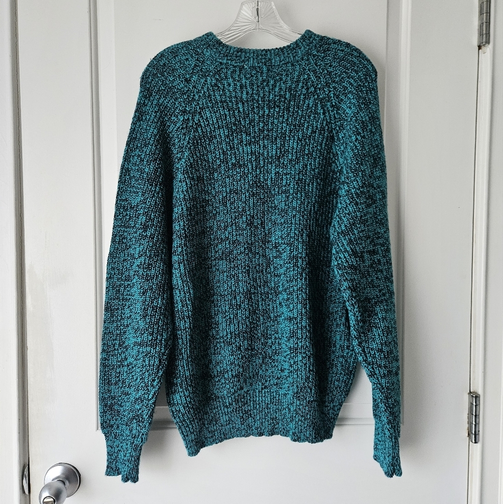 Vintage Sweater Black and Teal - Picture 4 of 6
